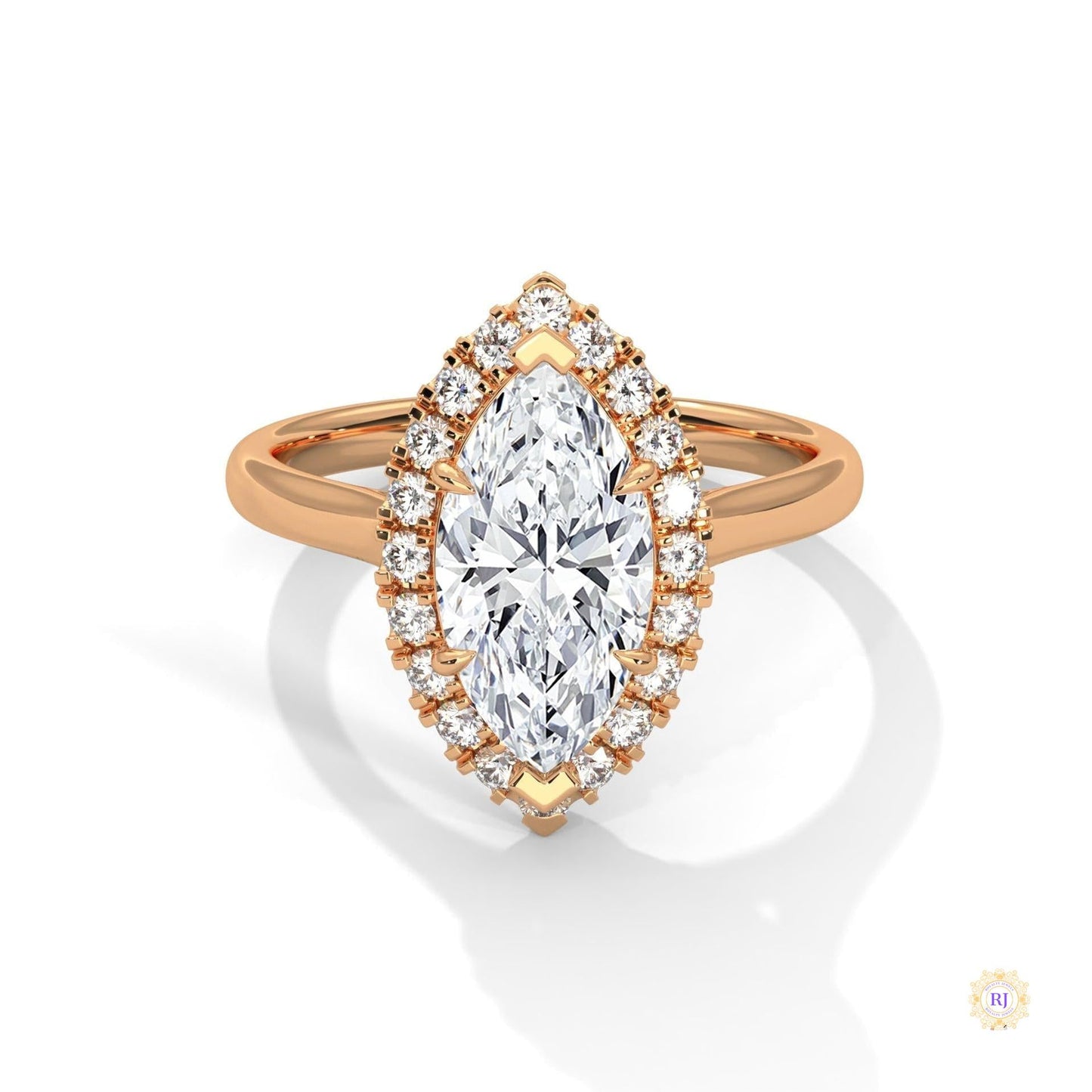 2.40 Ct. Marquise Halo Diamond Ring