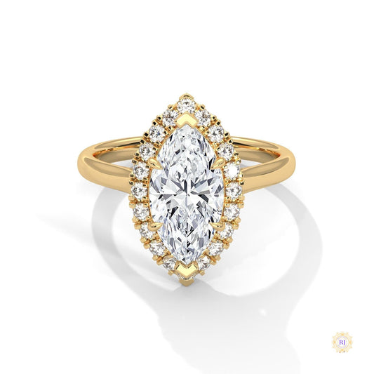 2.40 Ct. Marquise Halo Diamond Ring