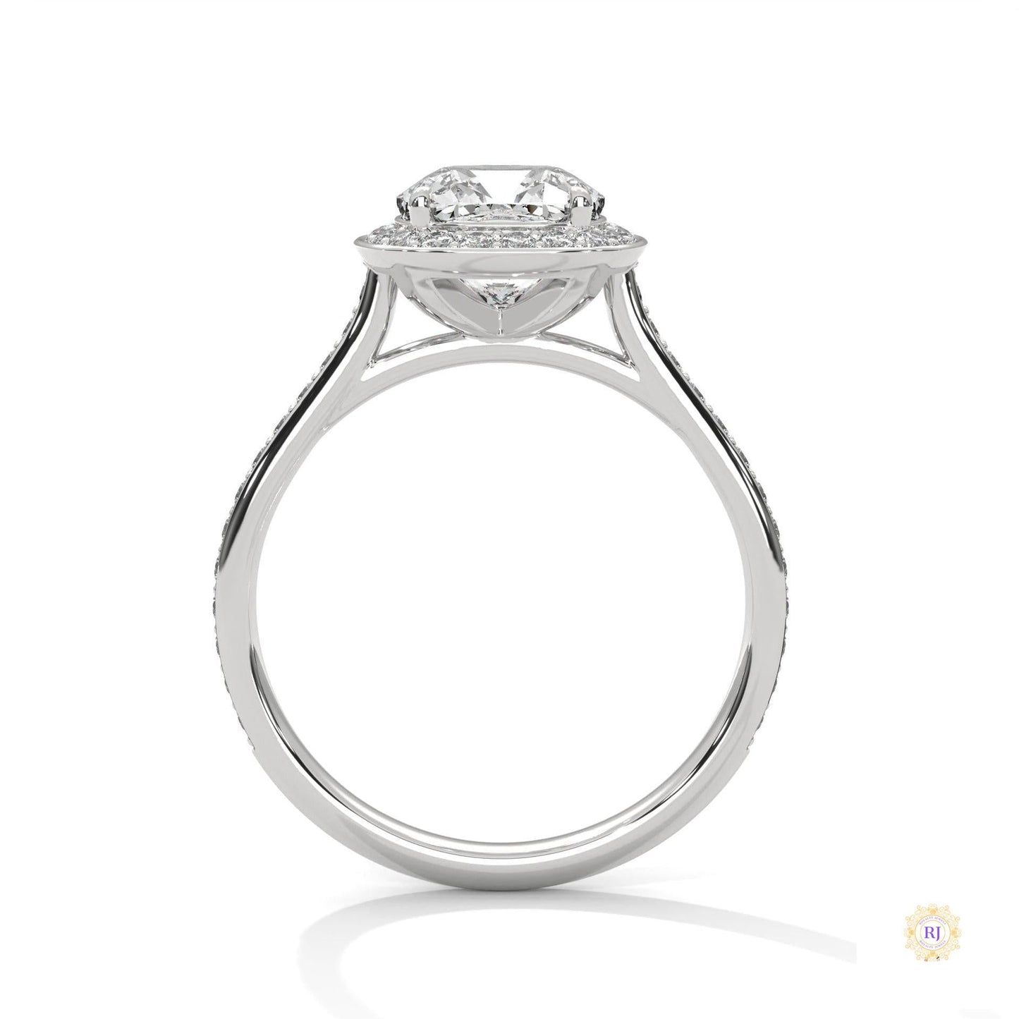 2.45 Ct. Cushion Halo Lab Diamond Ring