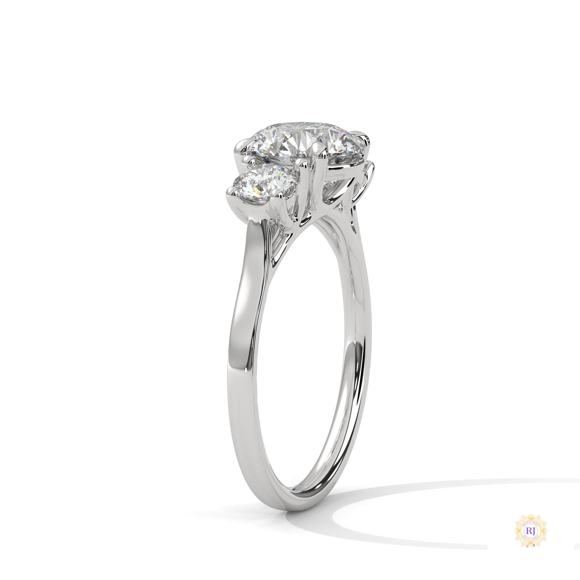 2.5 Ct. Three-Stone Lab Diamond Engagement Ring