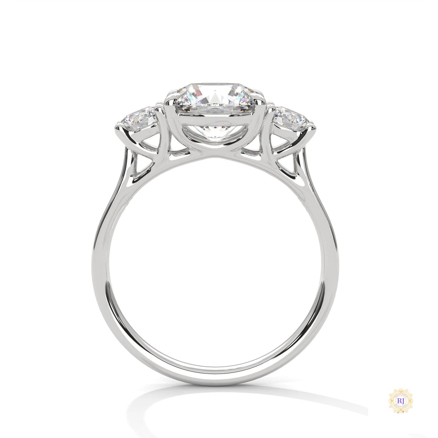 2.5 Ct. Three-Stone Lab Diamond Engagement Ring