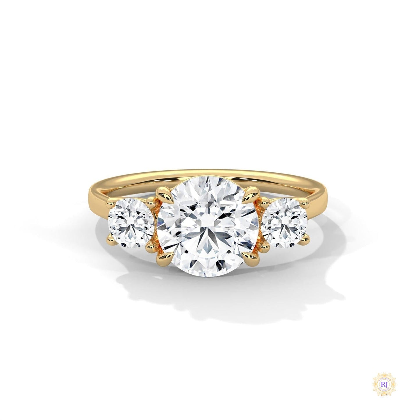 2.5 Ct. Three-Stone Lab Diamond Engagement Ring
