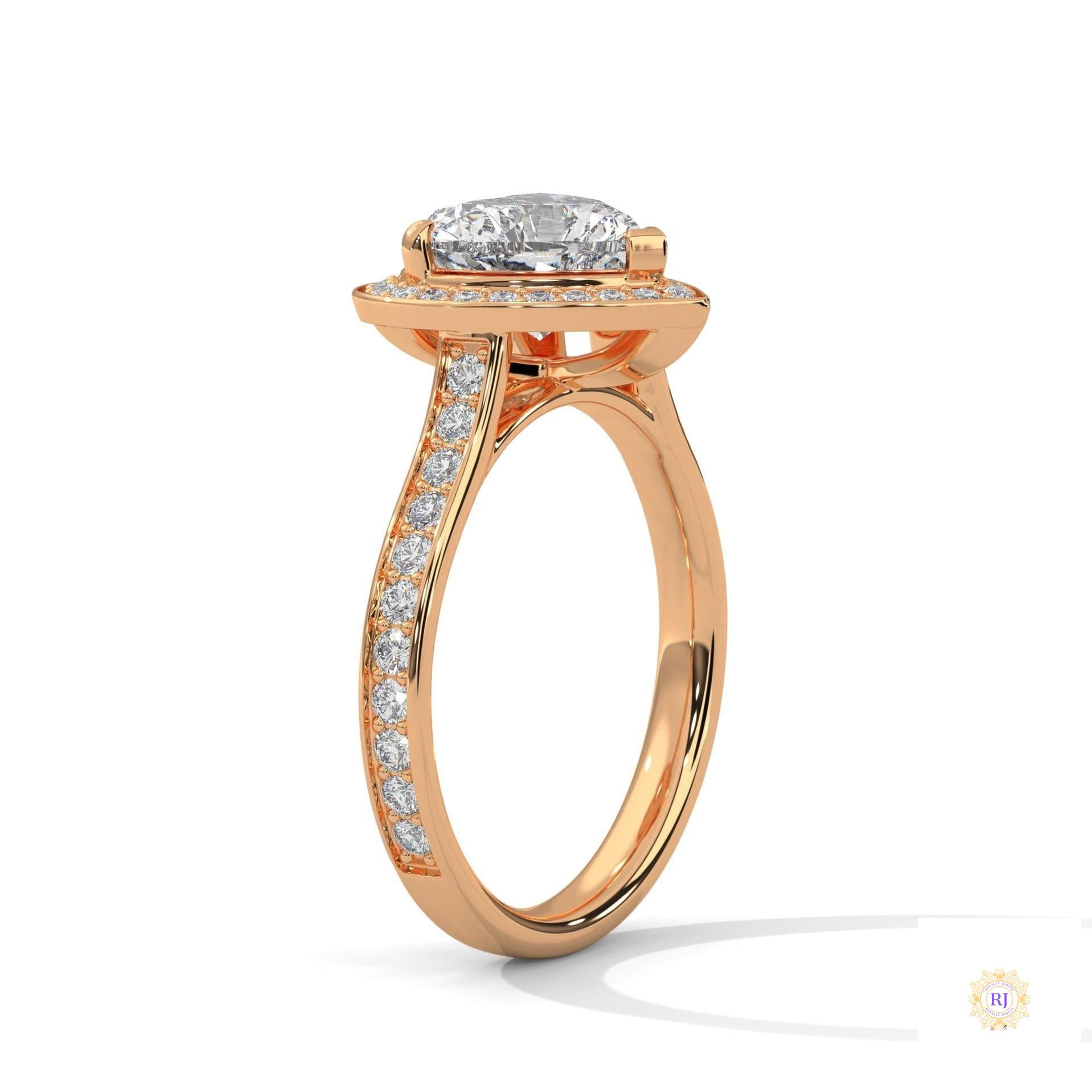 2.50 Ct. Heart Halo Diamond Engagement Ring