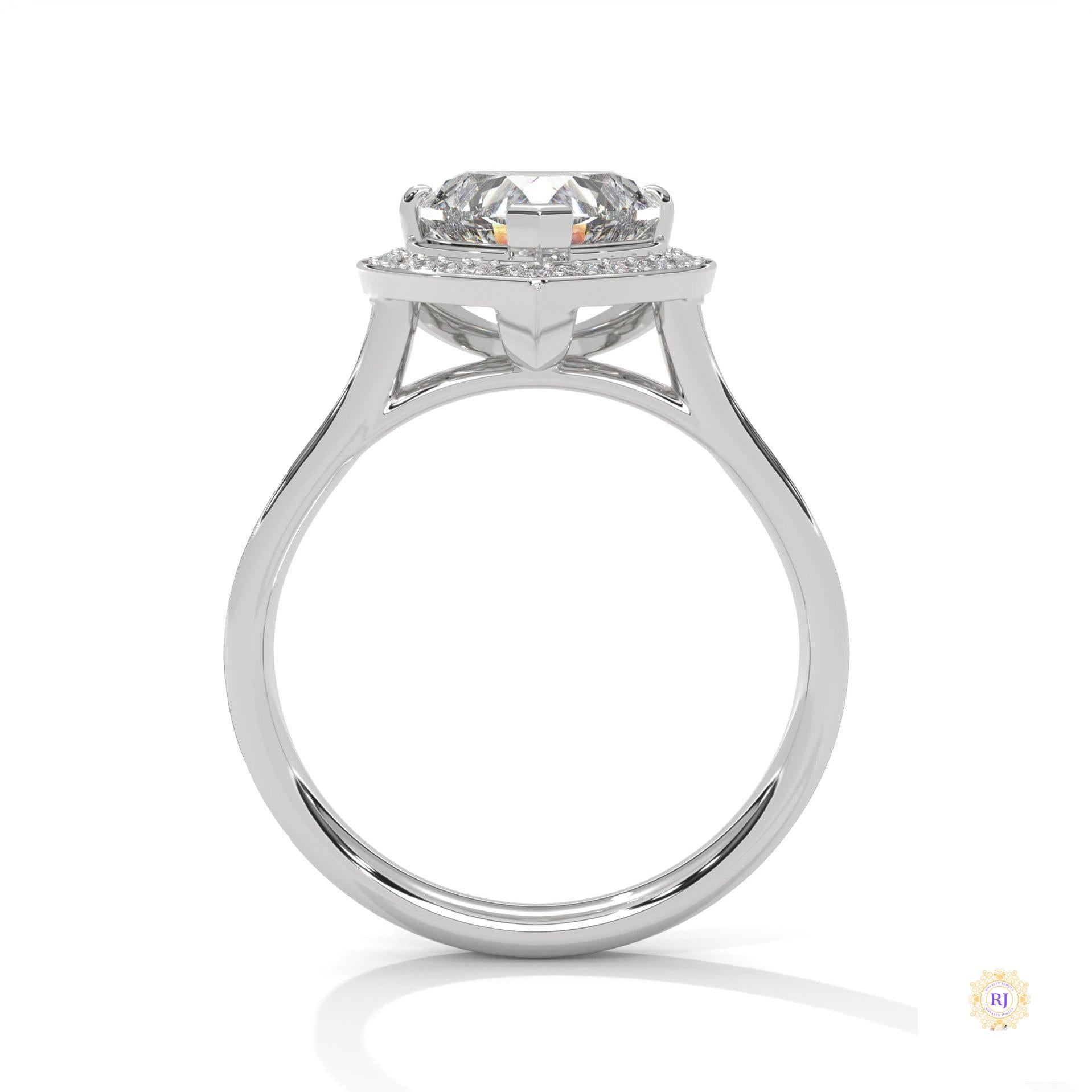 2.50 Ct. Heart Halo Diamond Engagement Ring