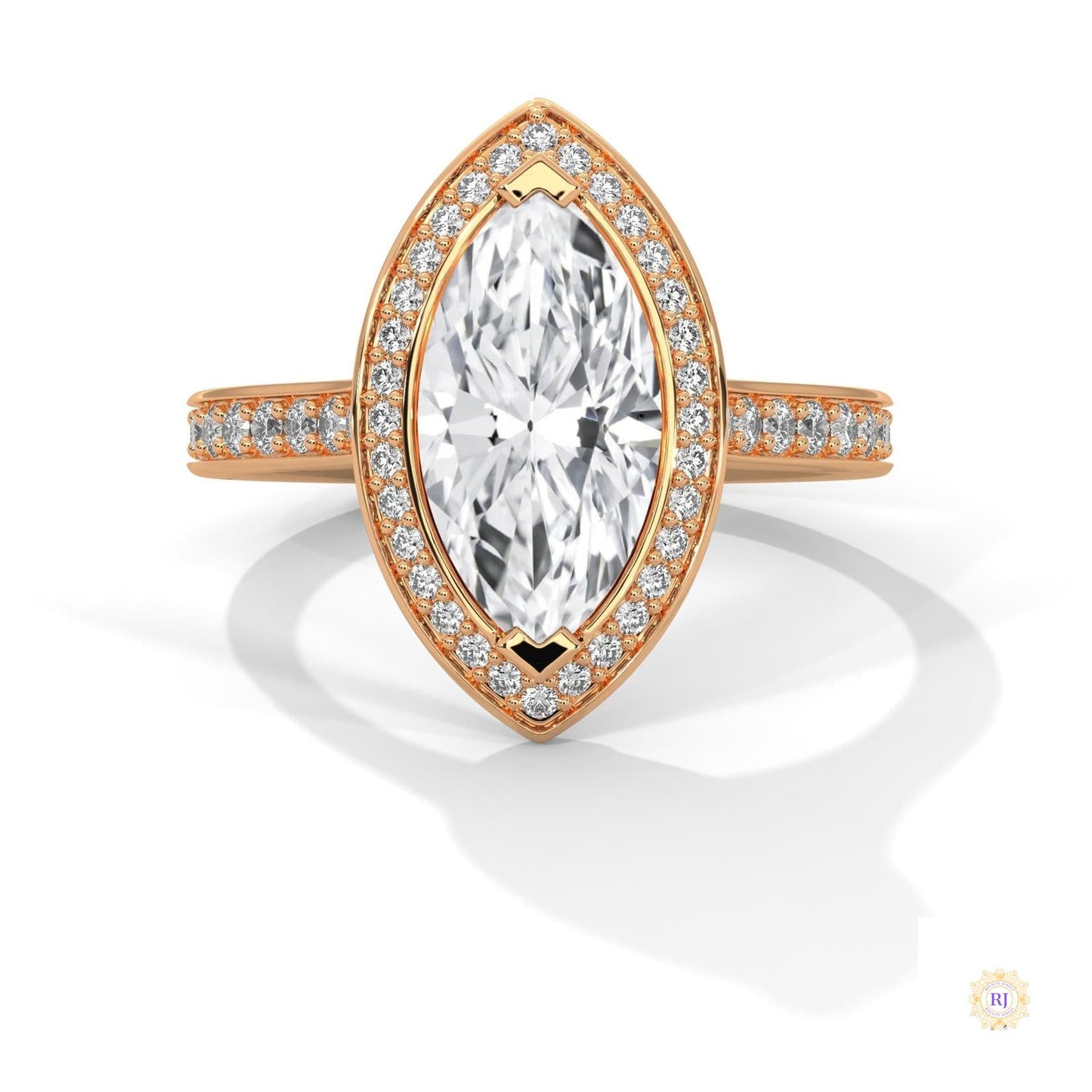 2.50 Ct. Marquise Halo Diamond Ring