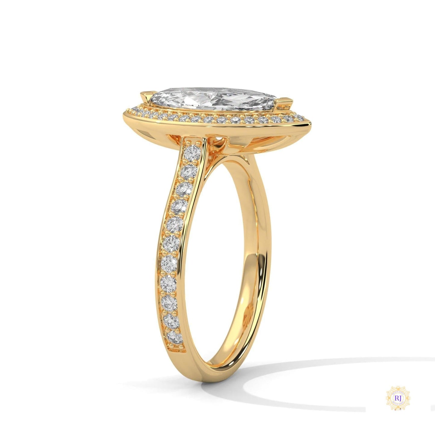 2.50 Ct. Marquise Halo Diamond Ring