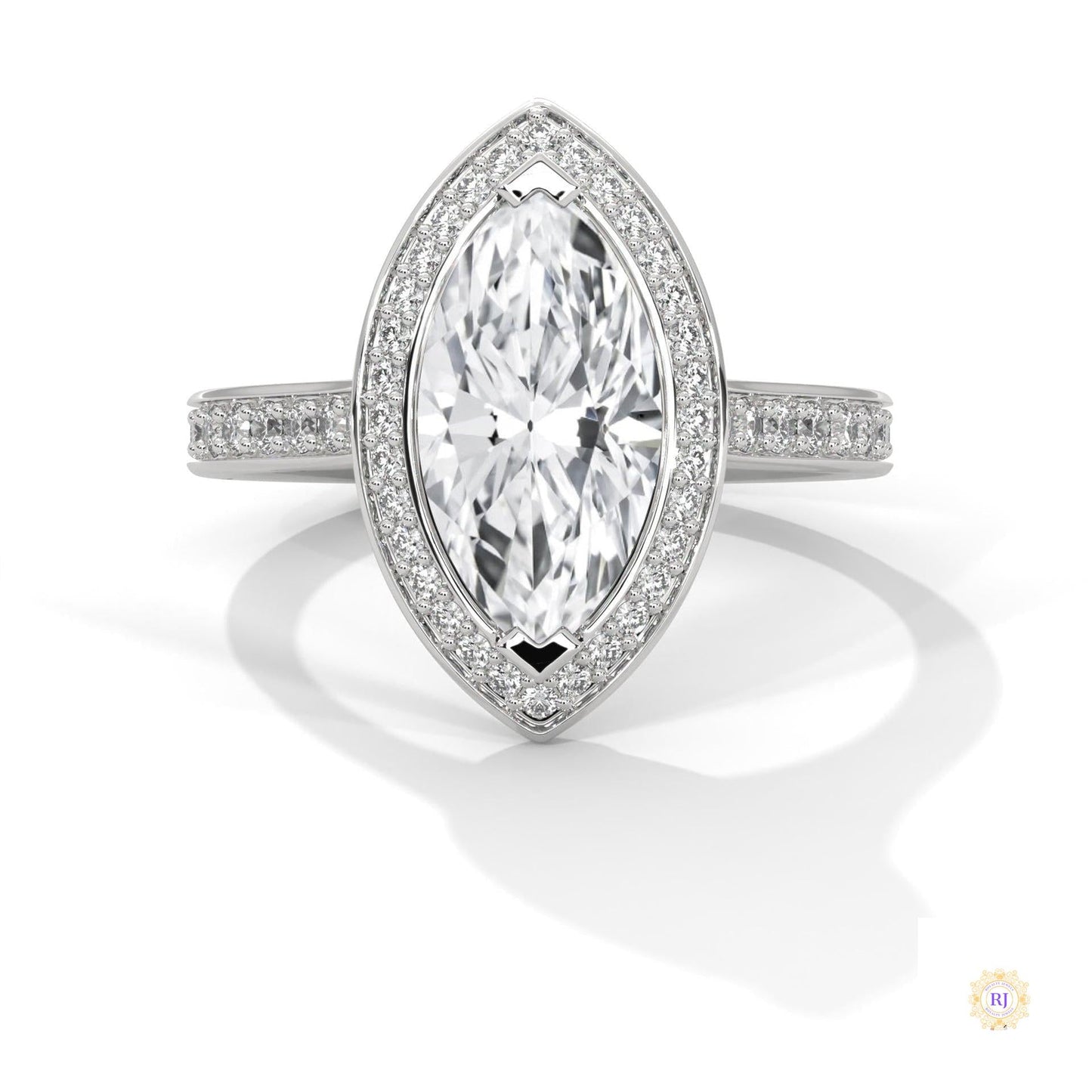 2.50 Ct. Marquise Halo Diamond Ring