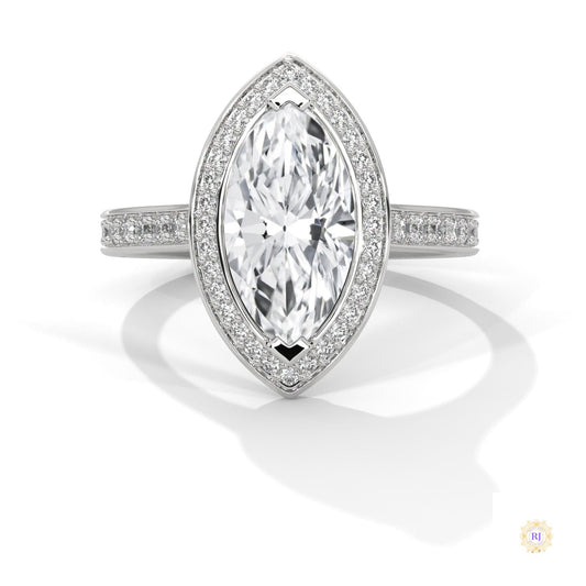 2.50 Ct. Marquise Halo Diamond Ring