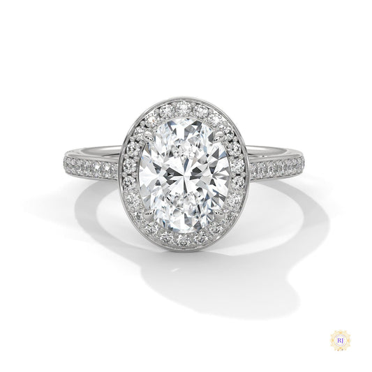 2.50 Ct. Oval Halo Lab Diamond Engagement Ring