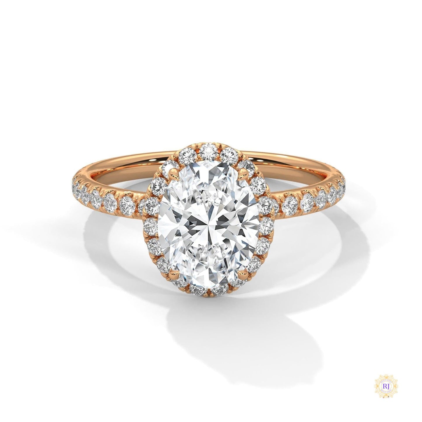 2.50 Ct. Oval Halo Lab Diamond Ring