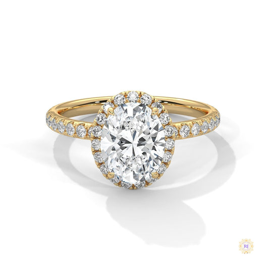 2.50 Ct. Oval Halo Lab Diamond Ring