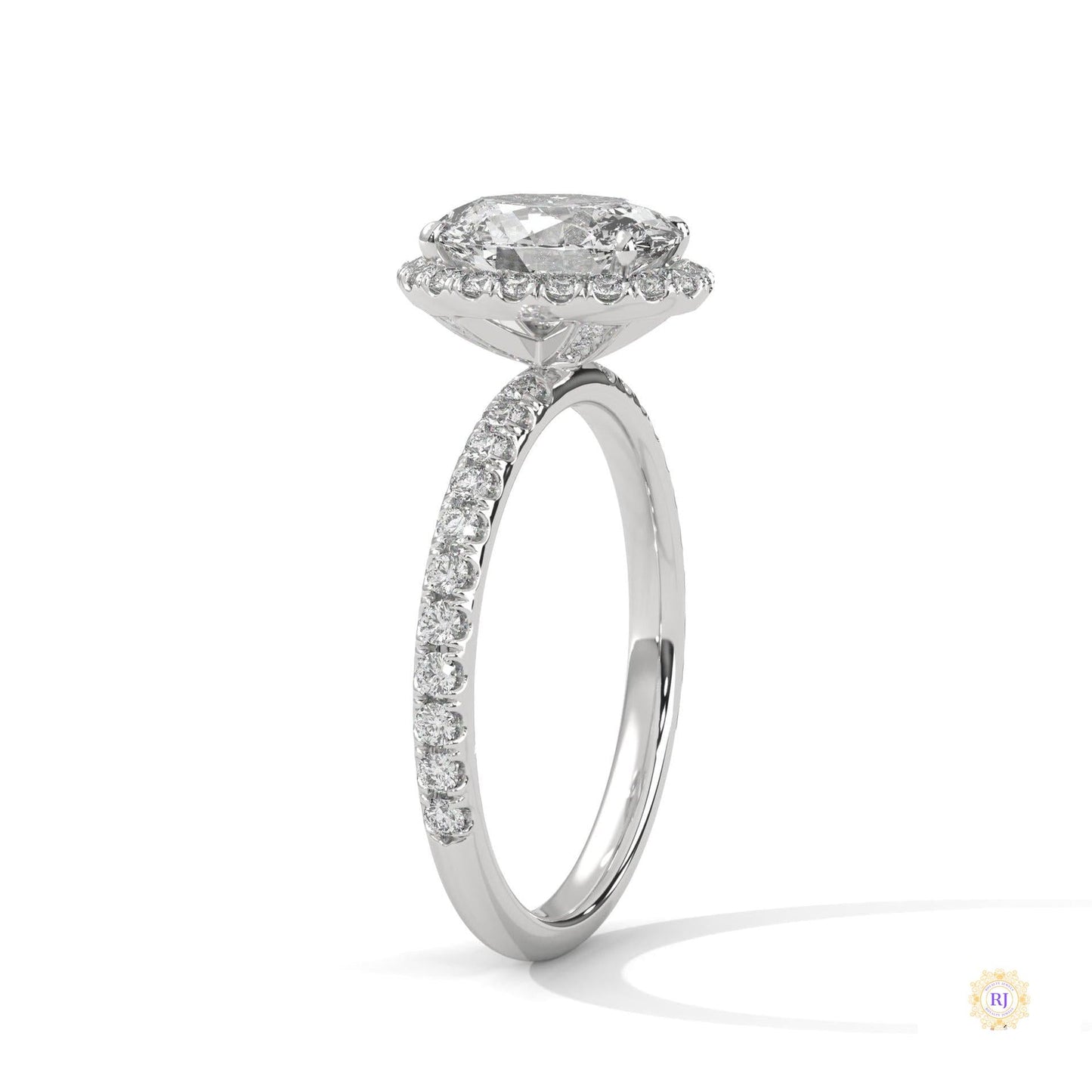 2.50 Ct. Oval Halo Lab Diamond Ring