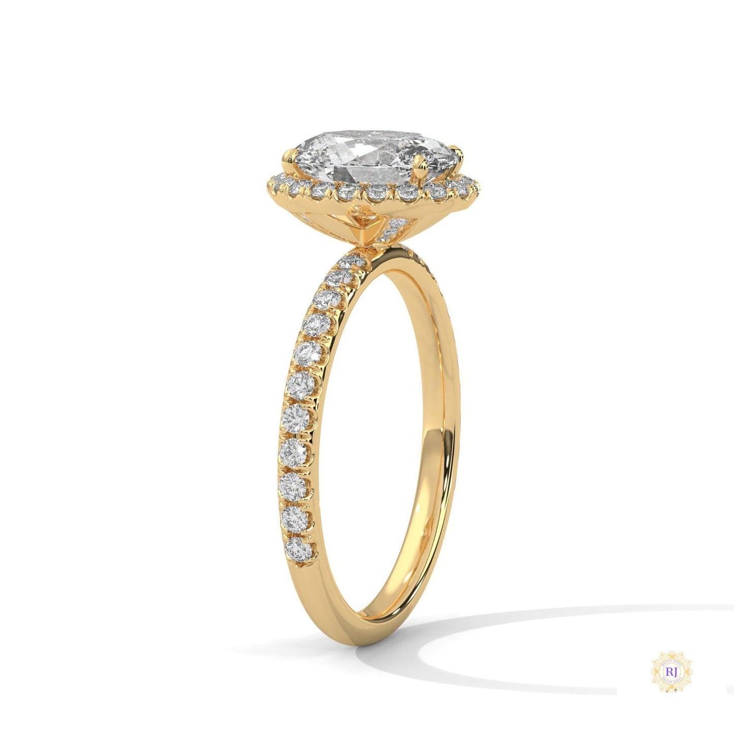 2.50 Ct. Oval Halo Lab Diamond Ring