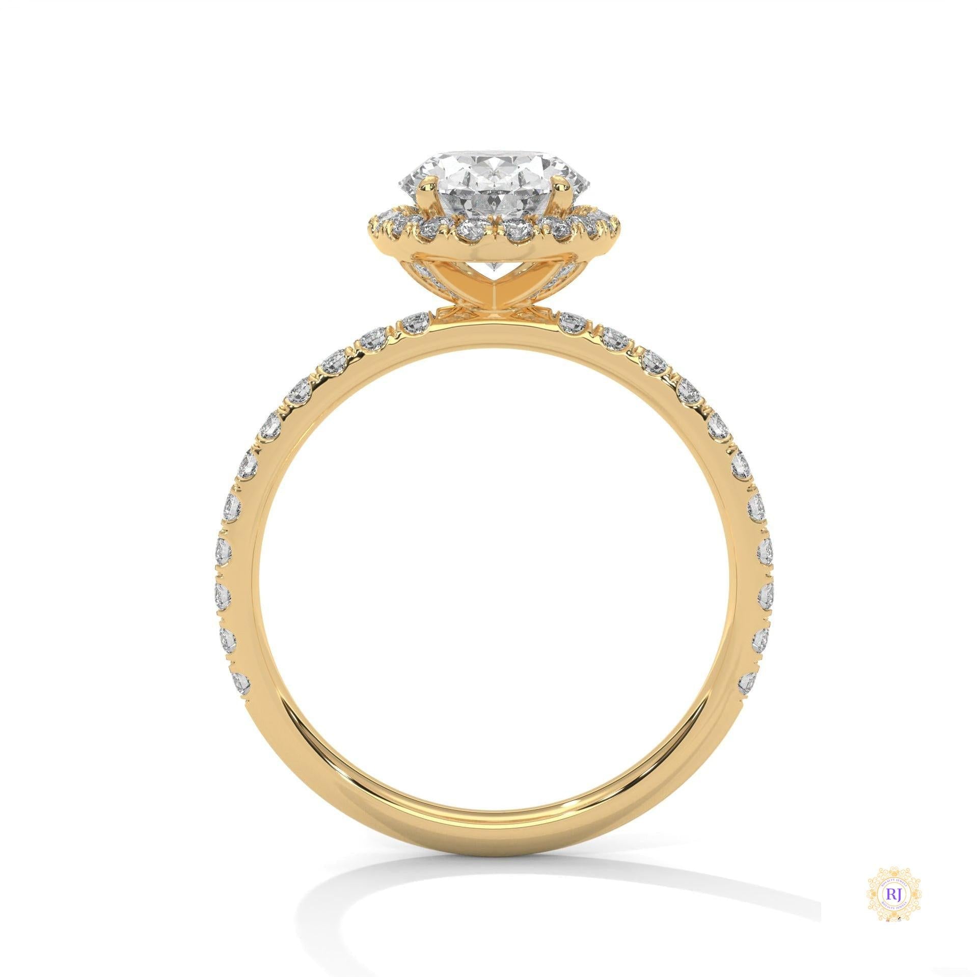 2.50 Ct. Oval Halo Lab Diamond Ring