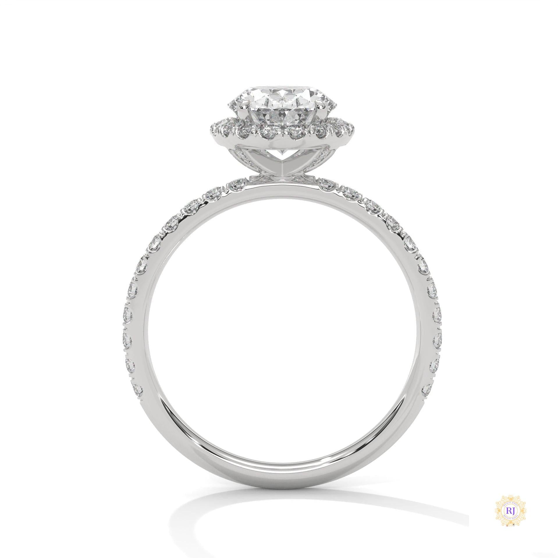 2.50 Ct. Oval Halo Lab Diamond Ring