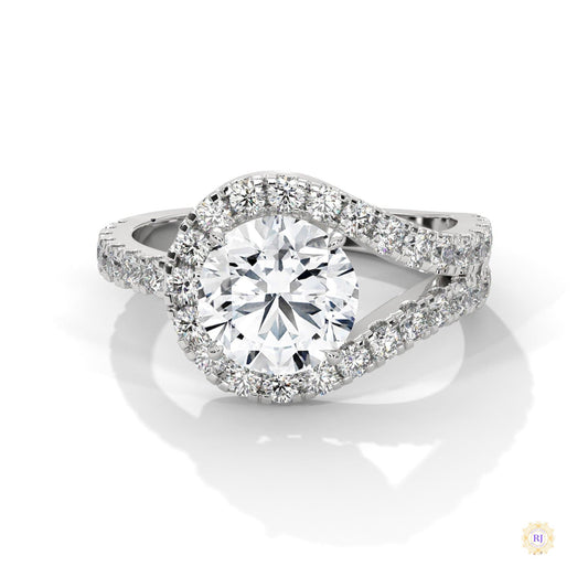 2.80 Ct. Split Shank Halo Lab Diamond Ring