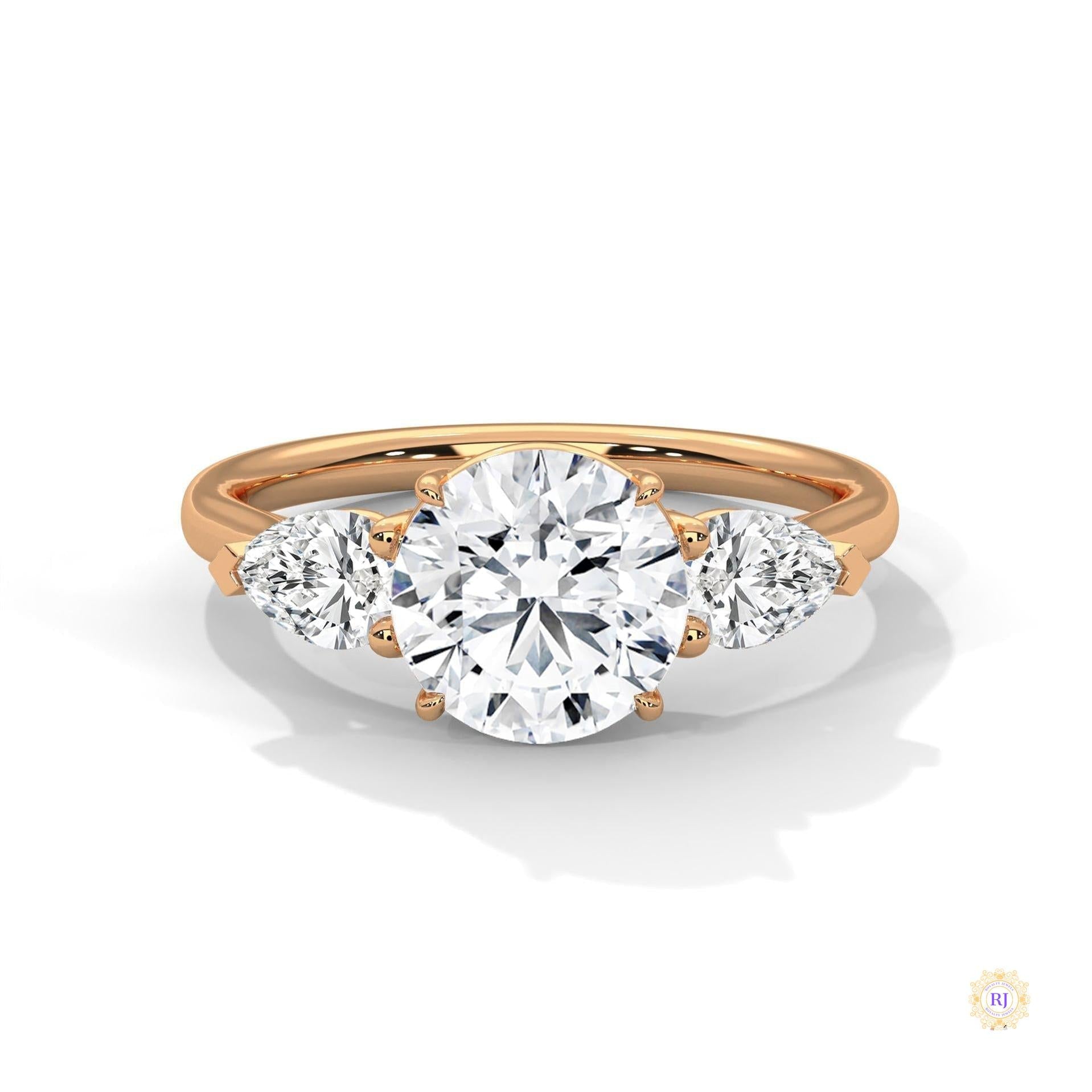 3 Ct. Three-Stone Lab Diamond Engagement Ring