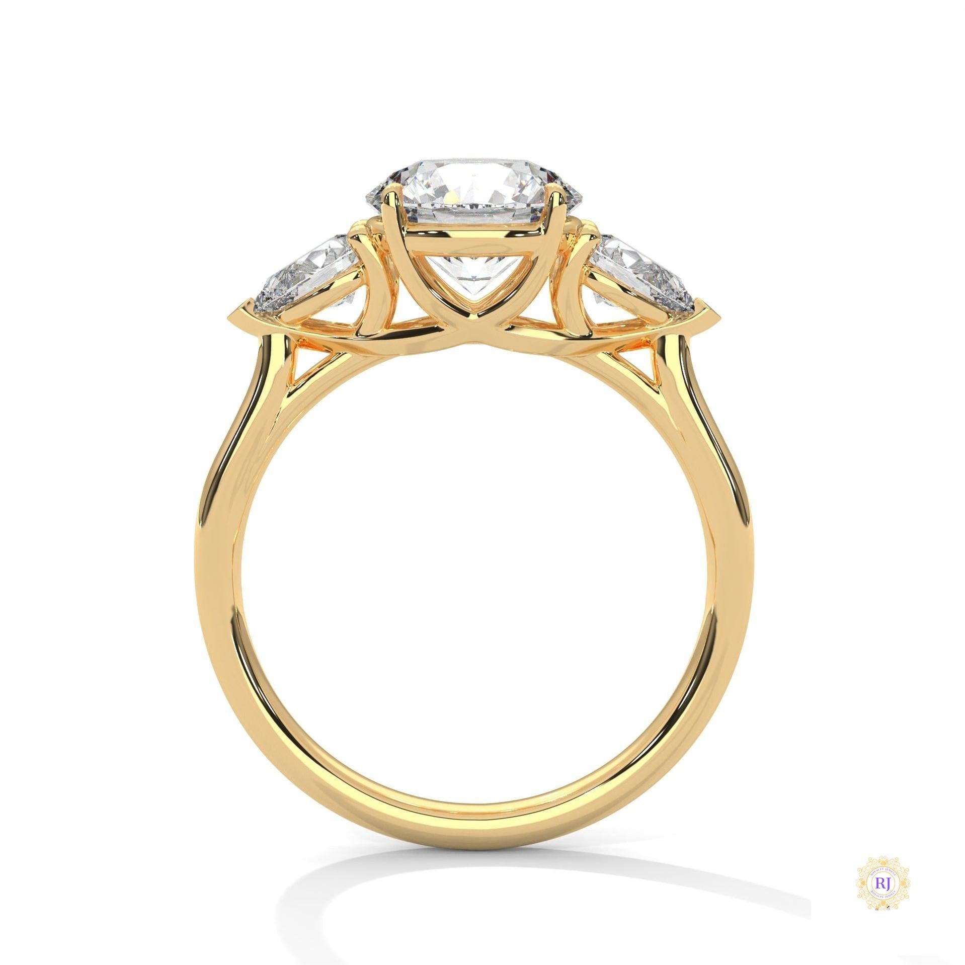 3 Ct. Three-Stone Lab Diamond Engagement Ring