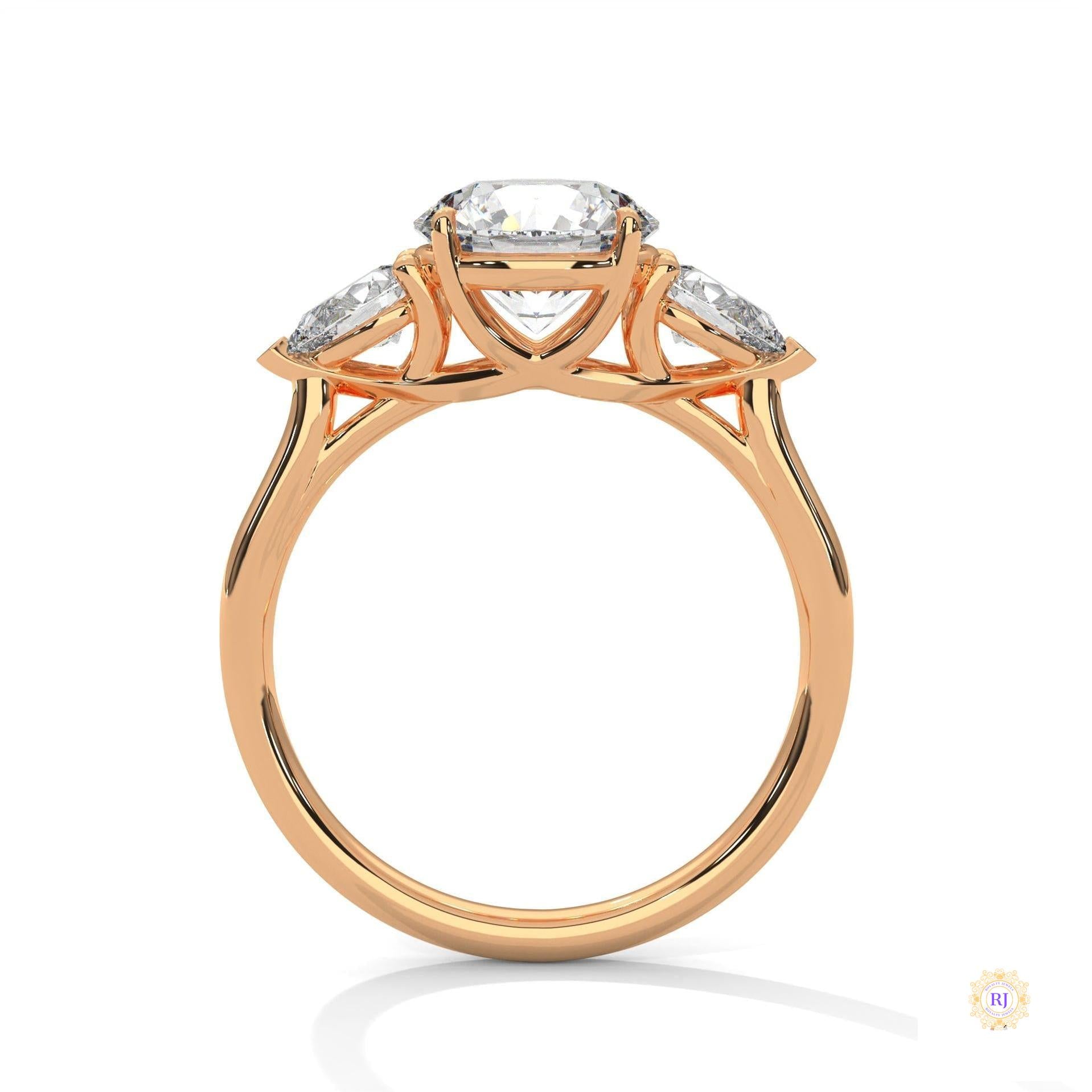 3 Ct. Three-Stone Lab Diamond Engagement Ring