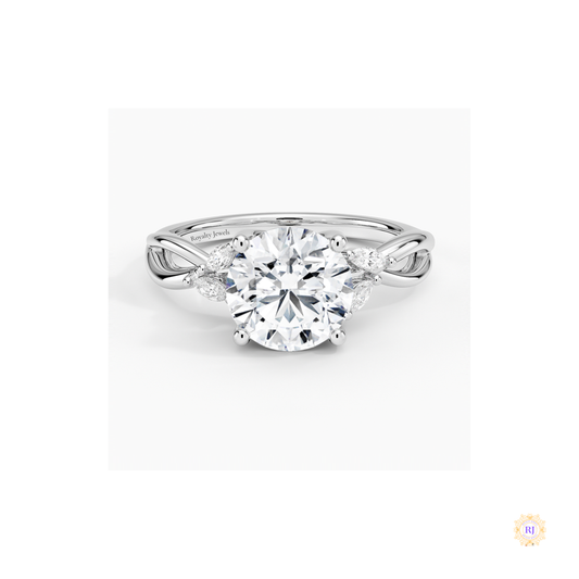 Twisted Band Lab Diamond Ring – Luxury Bridal Jewelry | Lab Grown | 14K Gold & Platinum