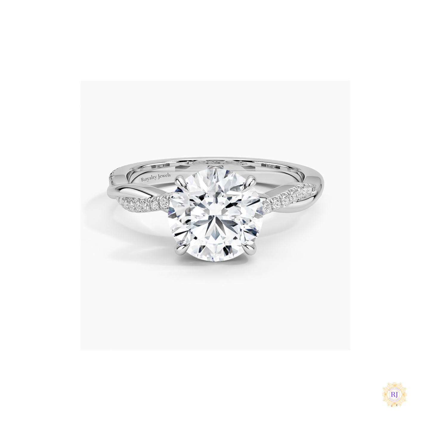 Infinity Twist Lab Diamond Engagement Ring | Lab Grown | 14K Gold & Platinum