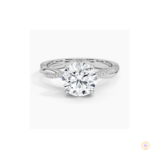 Infinity Twist Lab Diamond Engagement Ring | Lab Grown | 14K Gold & Platinum
