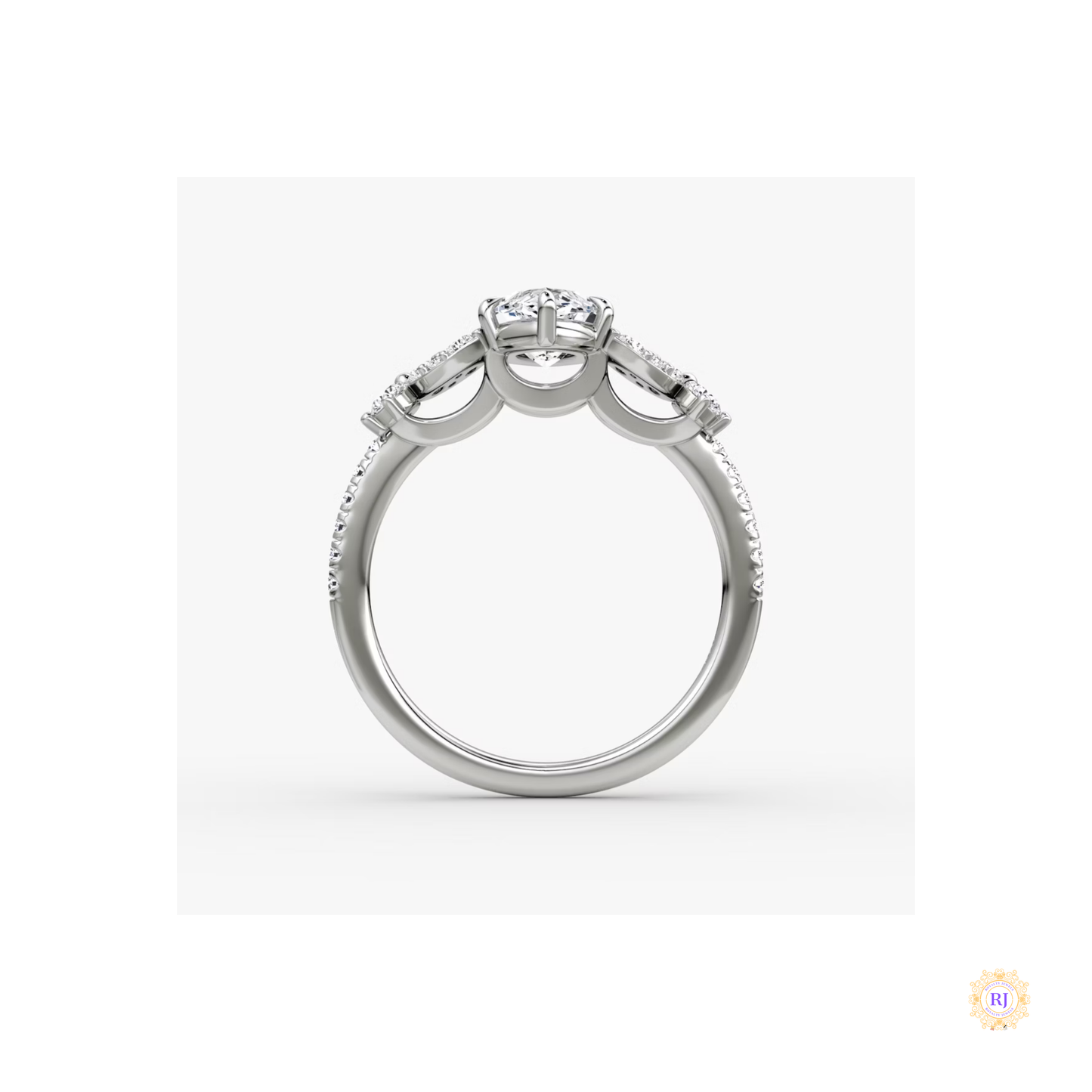 Luxury Lab Diamond Engagement Ring – Handcrafted Elegance | Lab Grown | 14K Gold & Platinum