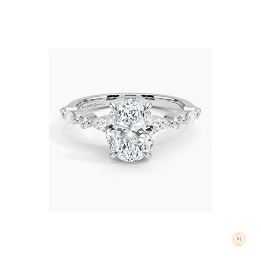 Luxury Oval-Cut Lab Diamond Ring – Fine Bridal Jewelry | Lab Grown | 14K Gold & Platinum