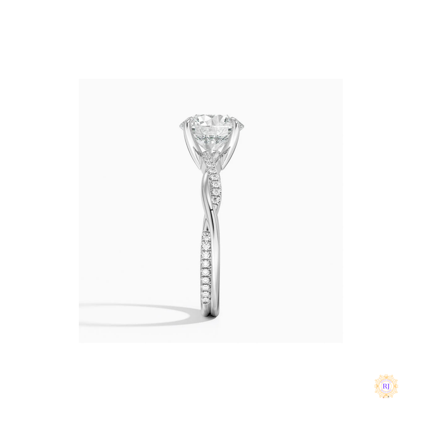 Infinity Twist Lab Diamond Engagement Ring | Lab Grown | 14K Gold & Platinum