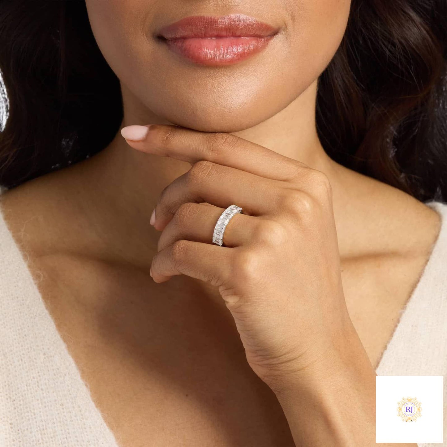 Emerald-Cut Lab Diamond Eternity Band