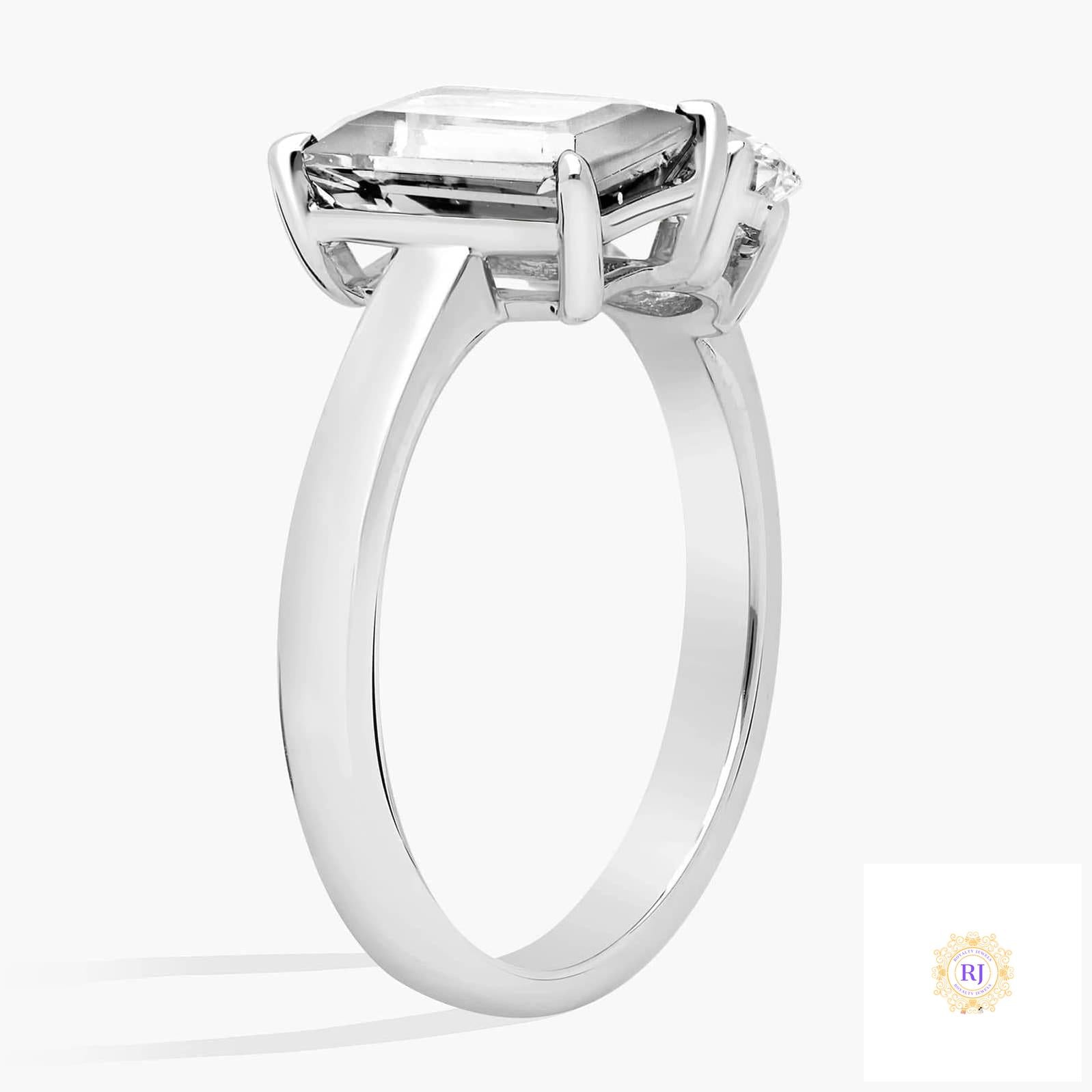 Emerald & Pear Lab Diamond Ring