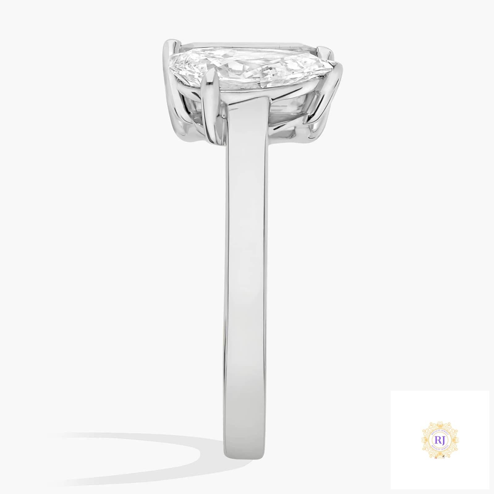 Emerald & Pear Lab Diamond Ring