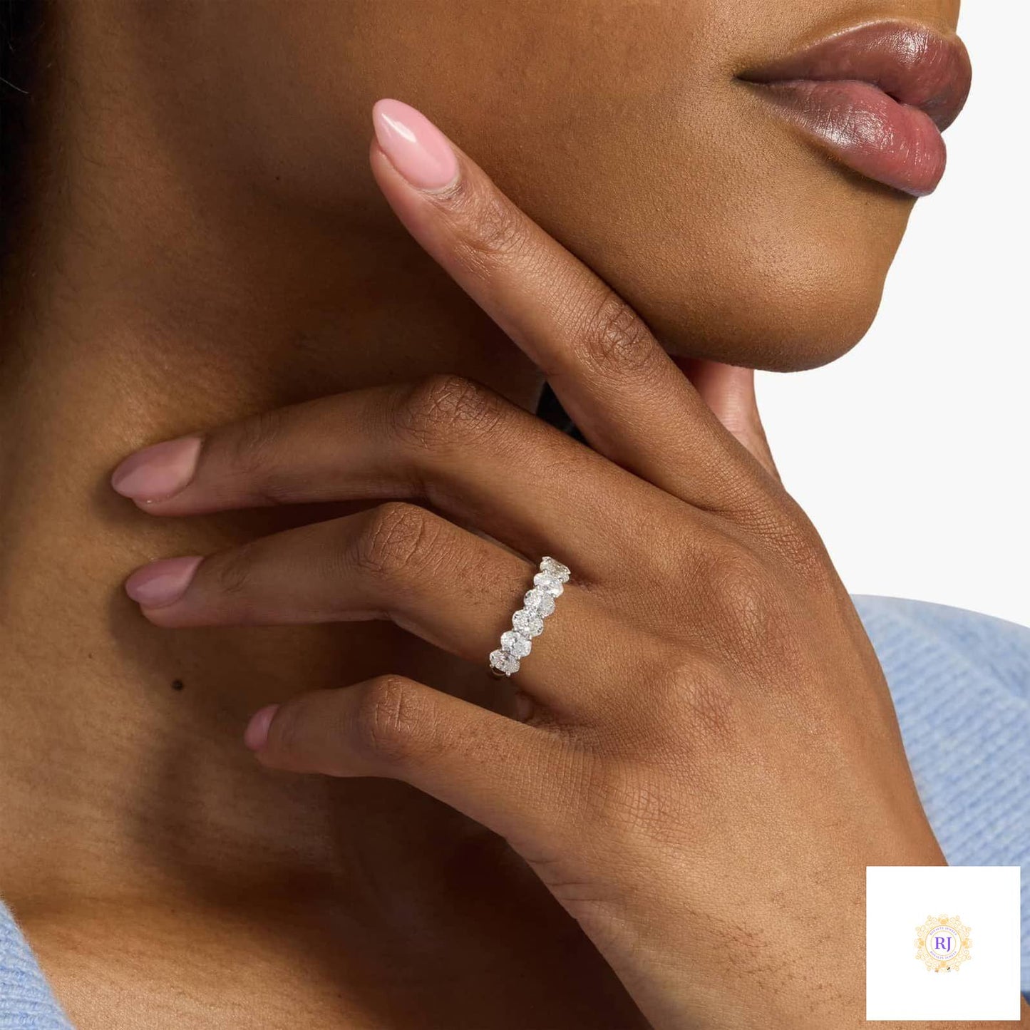 Oval Cut Lab Diamond Eternity Ring